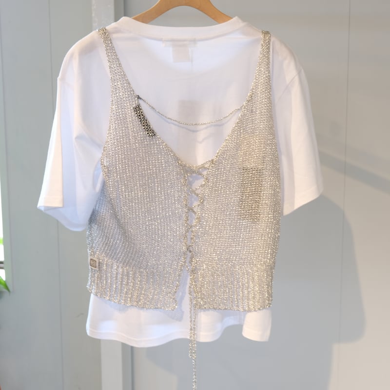 NAKAGAMI ラメニットキャミ シルバー N0724A0014 | geep