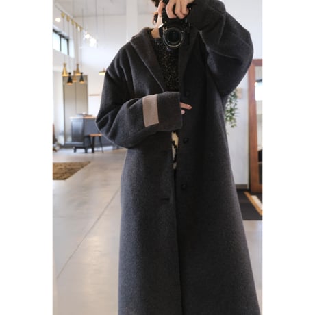 Thomas magpie angora shaggy long coat  c.gray