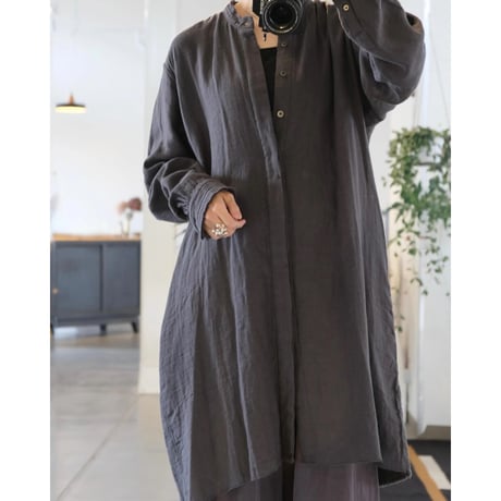 suzuki takayuki   frayed coat  slate grey