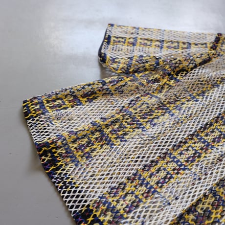 NAKAGAMI　メッシュ・ハンドプリーツTシャツ(yellow)　NO.122S0026
