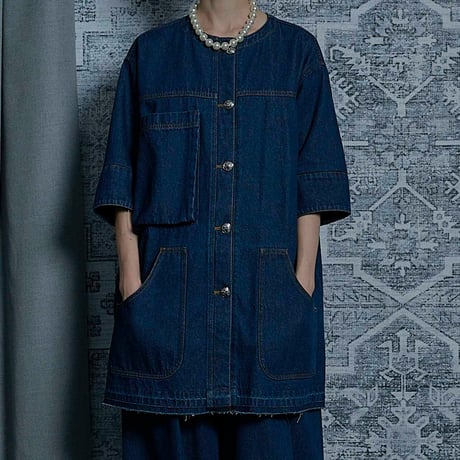 THOMAS MAGPIE　denim long jacket indigo【2241202】