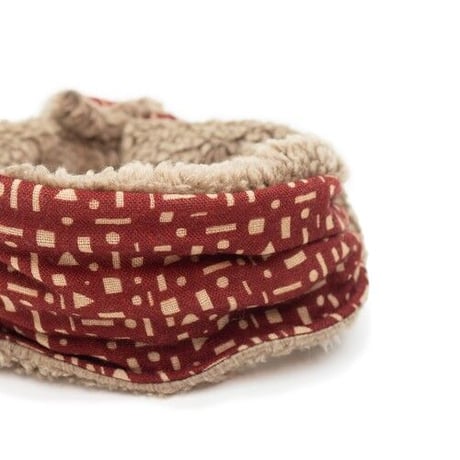 YARN&COPPER　Merino Wool 'Alkham' RED　リバーシブルヘッドスカーフ/ミニスカーフ
