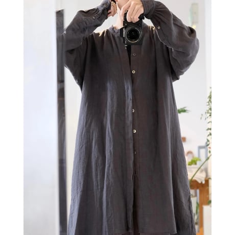 suzuki takayuki   frayed coat  slate grey