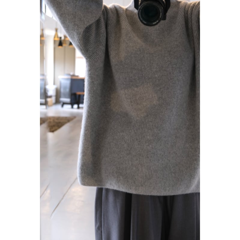 BATONER Woman CASHMERE FOX BOAT NECK FINGERHALL