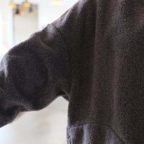 HARVESTY  　BOA FLEECE EGG PULLOVER 　CHARCOAL