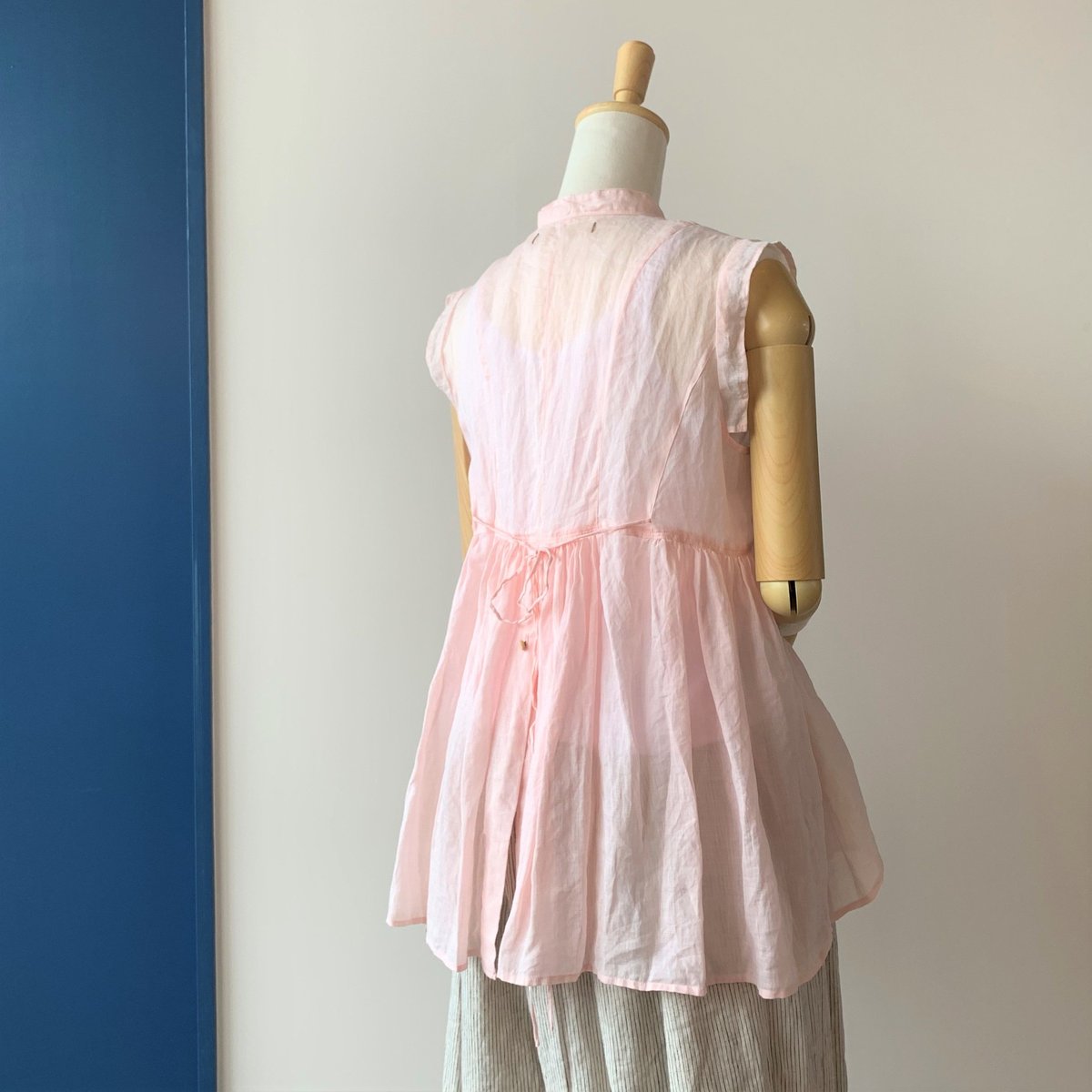 【完売品　新品タグ付き】スズキタカユキ　バンドスリーブチュニック　リネン　ピンク 完売品 新品タグ付き】スズキタカユキ バンドスリーブチュニック