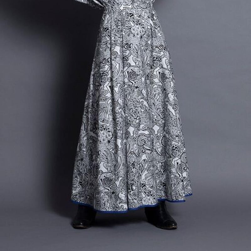 THOMAS MAGPIE zentangle print long skirt【2213