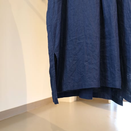 suzuki takayuki 　puff-sleeve dress　navy　S221-20