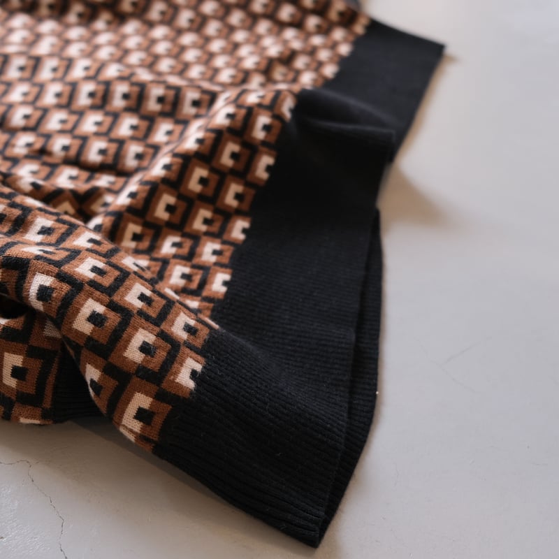 THOMASMGPIE トーマスマグパイ BLOCK W JACQUARD CARDIGAN THOMASMGPIE トーマスマグパイ BLOCK W JACQUARD CARDIGAN