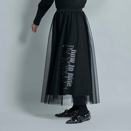 トーマスマグパイチュールプリントスカートブラック