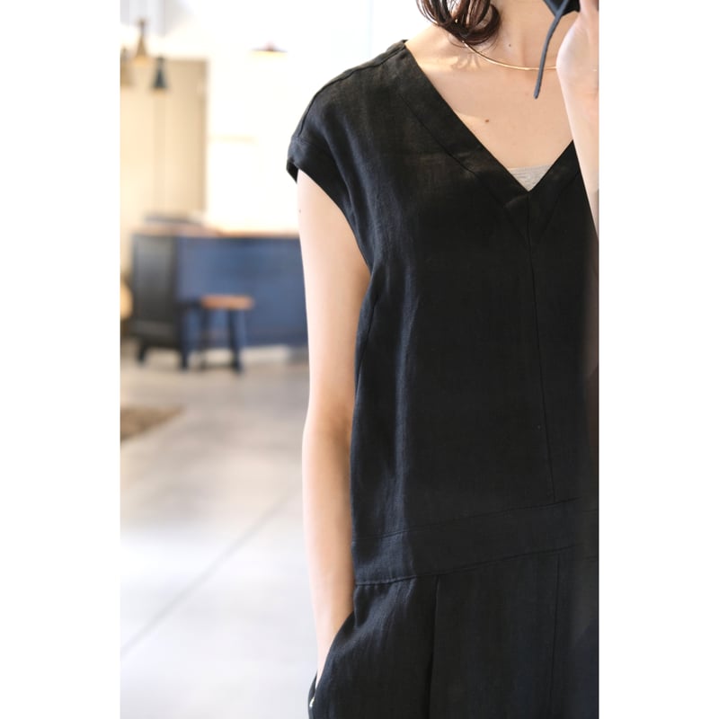 SINME Vネックオールインワン SS16-12 ブラック | geep