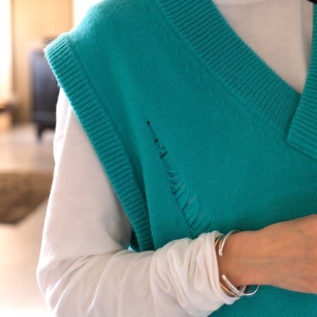 THOMAS MAGPIE　damage knit vest【2223708】