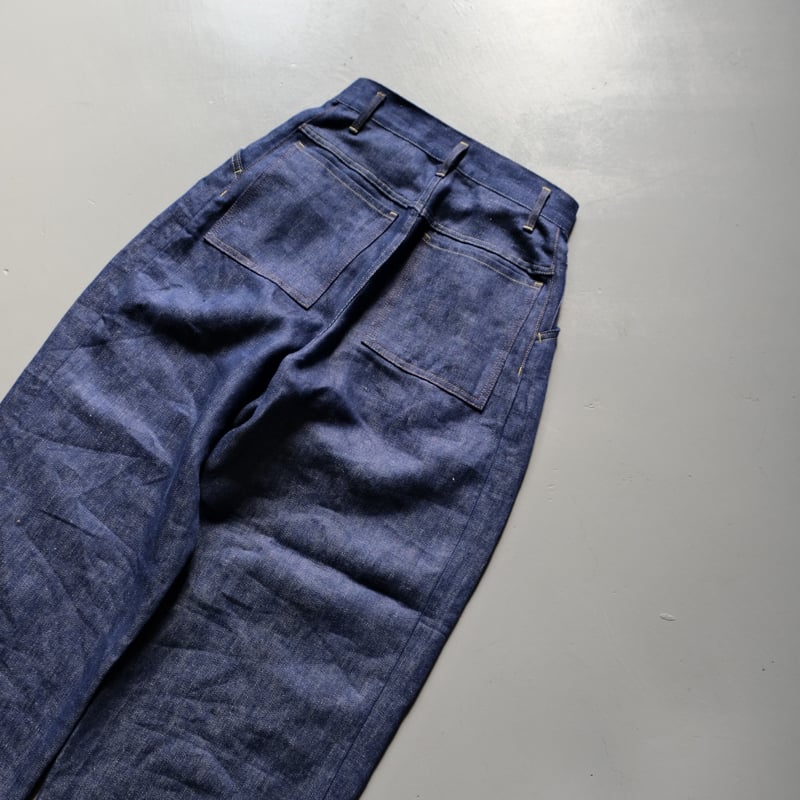 SINME シンメ リネンワイドパンツ インディゴ HF03-1 | geep