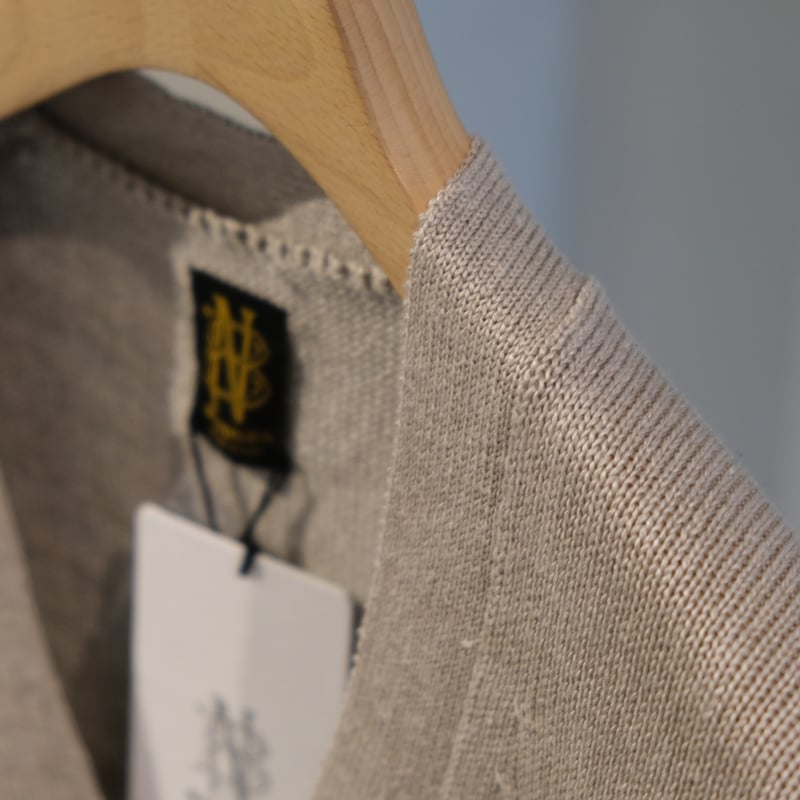 BATONER Men WASHED HIGH COUNT LINEN V CARDIGAN