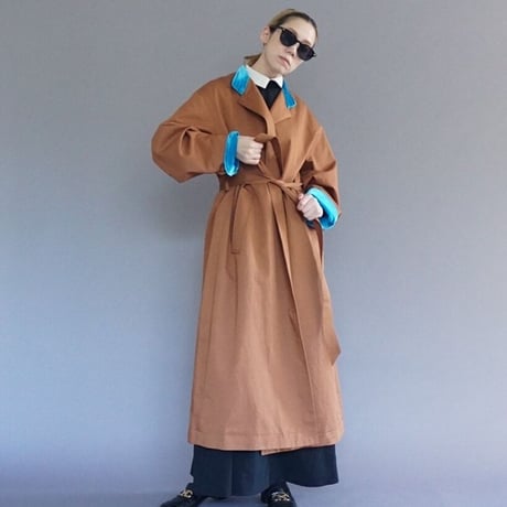 THOMAS  MAGPIE    back line coat　BROWN×TURQUOISE　【2213205】