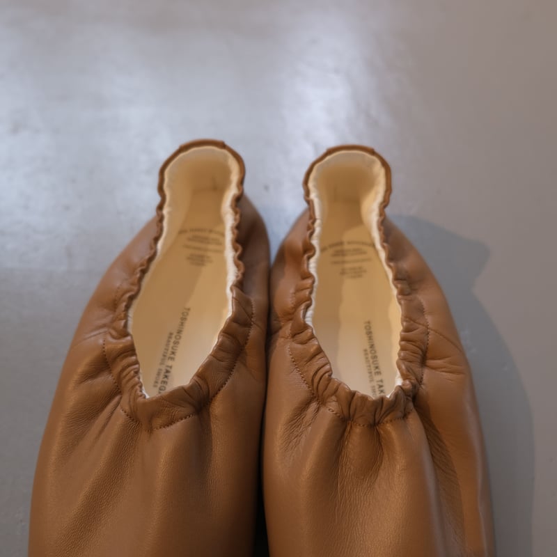 TOSHINOSUKE TAKEGAHARA バレエシューズ ブラウン 23.0 BEAUTIFUL SHOES BALLETSHOES BSS1712012 CAMEL |