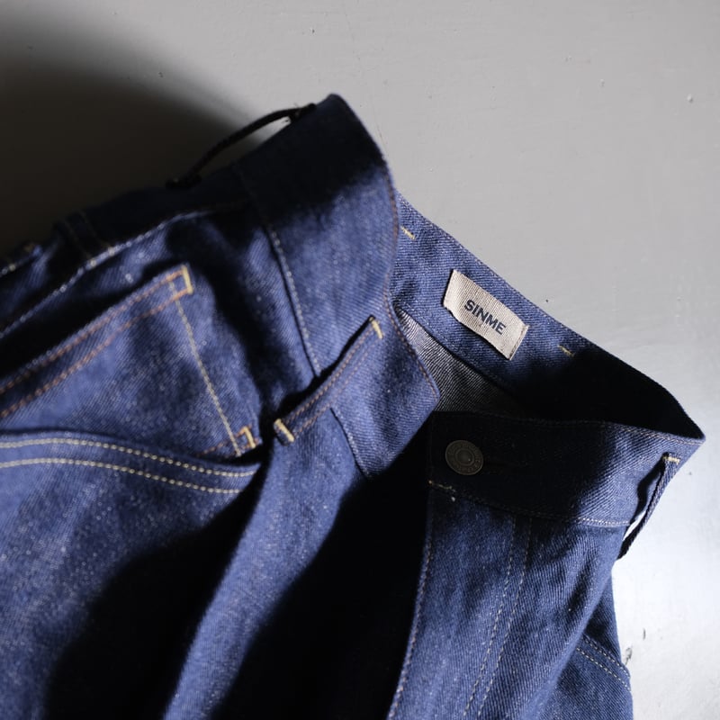 SINME シンメ リネンワイドパンツ インディゴ HF03-1 | geep