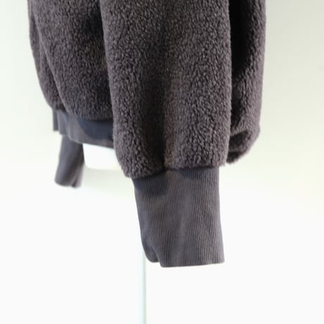 HARVESTY  　BOA FLEECE EGG PULLOVER 　CHARCOAL