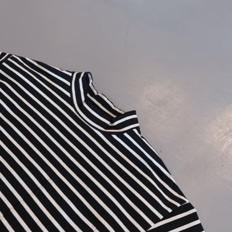 HARVESTY　MOCK NECK BOX TEE STRIPES　ボーダー モックネック ボックスT　A52102