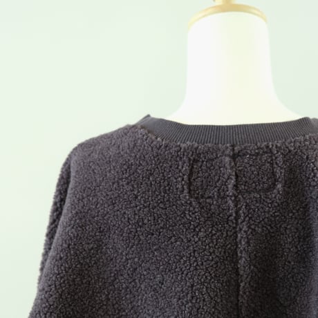 HARVESTY  　BOA FLEECE EGG PULLOVER 　CHARCOAL