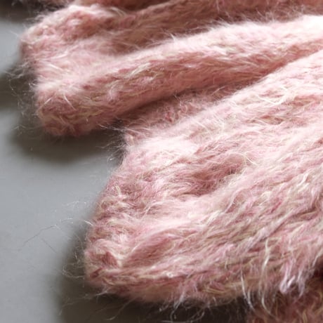 LES TRICOTS D’O    モヘヤ ショートカーディガン 　pink melange　Ｈ-AW23-M-4000-CS