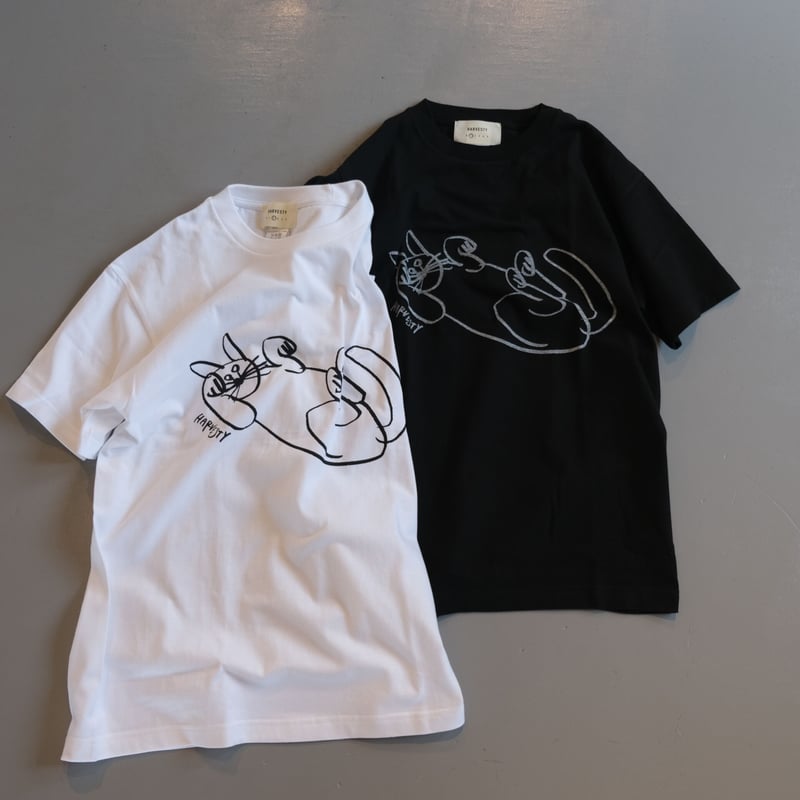 echeveria プリントコットンTシャツ HARVESTY PRINTED T-SH【CAT】 プリントTee CAT A521