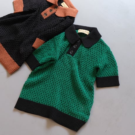 THOMAS　MAGPIE　collared mesh top【2242710】