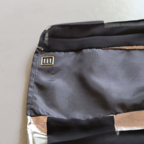 NAKAGAMI　チェッカーフラッグ箔スカート（black×silver）　N0324S0014