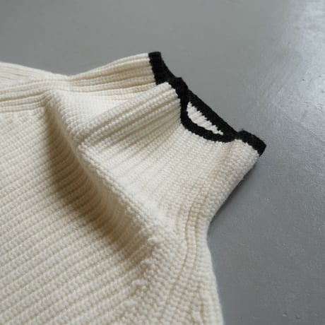 SINME　シンメ　ボトルネックタートル　S21-AW-12　WHITE×BLACK