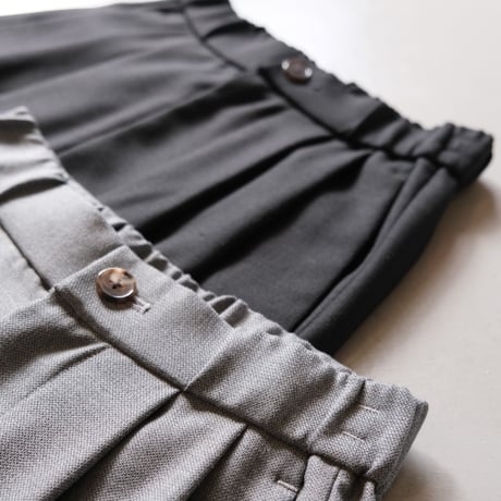 BATONER　Women  DRY WOOL PIQUE TWO TUCK WIDE PANT　GRAY　BN-22FL-010