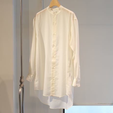 BATONER　Women WOOL BAND COLLAR SHIRT BN-24SL-025