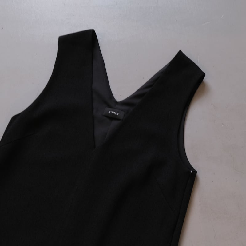 SINME ツイードVネックワンピース ブラック S23AW-15 | geep SINME ツイードVネックワンピース ブラック S23AW-15 | geep