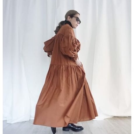 THOMAS MAGPIE　silk one-piece【2222405】  BROWN