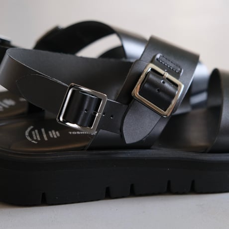 BEAUTIFUL SHOSE ｜ S.S.BELT SANDALS ｜GLOXI CUT SOLE ｜ BLACK