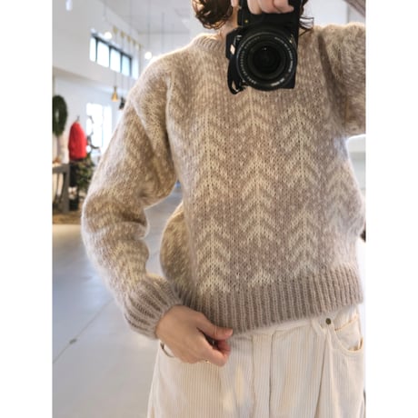 BATONER Woman CEDER JACQUARD MOHAIR CREW NECK