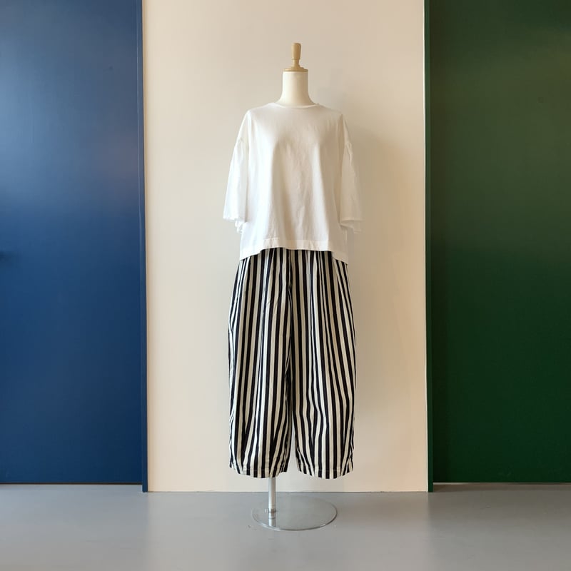 【最終値下げ】HARVESTYコットンインディゴストライプサーカスパンツ  1 HARVESTY ハーべスティ インディゴストライプサーカスパンツ