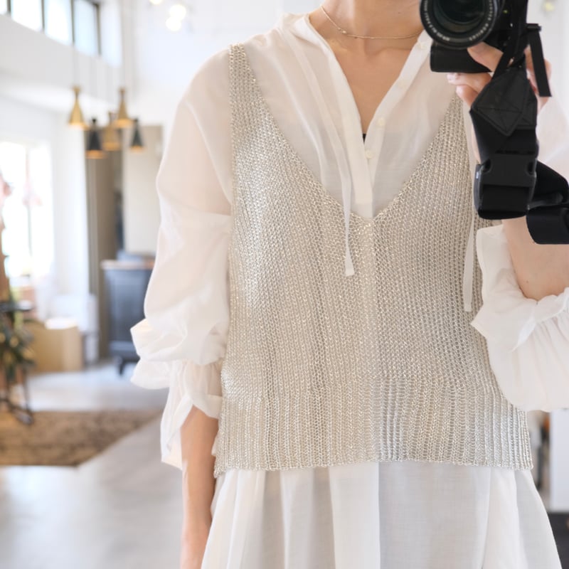 NAKAGAMI ラメニットキャミ シルバー N0724A0014 | geep