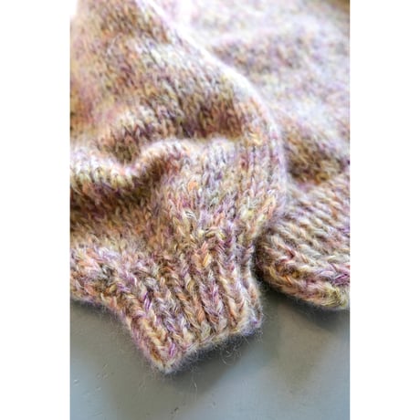 LES TRICOTS D'O レトリコドール   Mohair Pullover Round Neck  Camel Melange