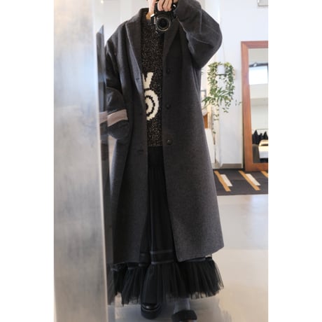 Thomas magpie angora shaggy long coat  c.gray