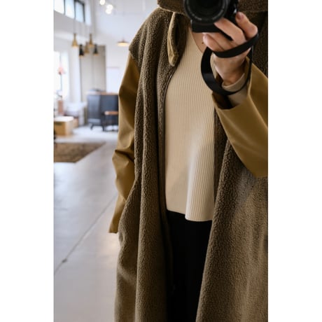 VACHEMENT  Taffeta X Boa Reversible Coat