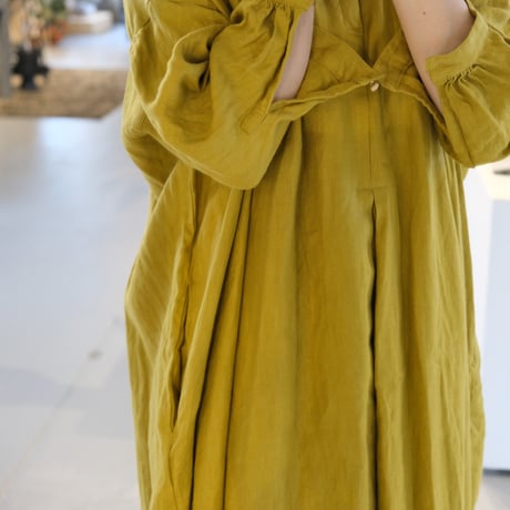 suzuki ytakayuki    peasant dress    mustard