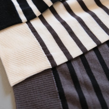 BATONER  Men   TENCEL CASHMERE BORDER LONG SLEEVE    BN-24FM-003