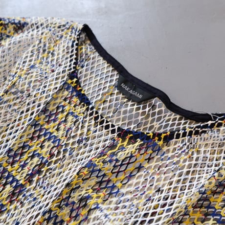 NAKAGAMI　メッシュ・ハンドプリーツTシャツ(yellow)　NO.122S0026