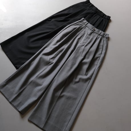 BATONER　Women  DRY WOOL PIQUE TWO TUCK WIDE PANT　GRAY　BN-22FL-010