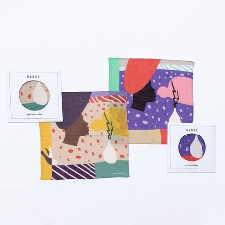 YARN&COPPER   Double gaze Organic cotton  'Gossip' ハンカチ