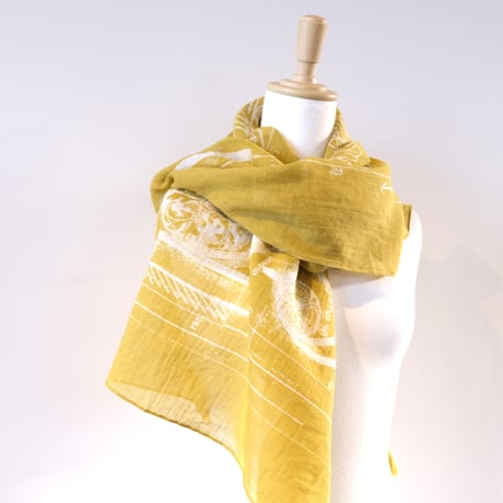 suzuki ytakayuki　discharge printing stole　ginkgo