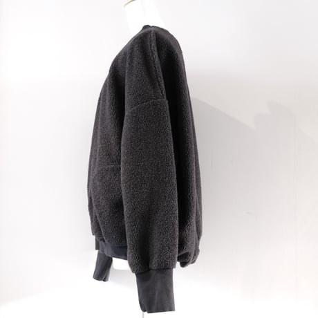 HARVESTY  　BOA FLEECE EGG PULLOVER 　CHARCOAL
