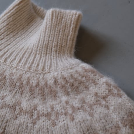 BATONER   　Women MOHAIR NORDIC TURTLE NECK TUNIC   Ivory　BN-22FL-049