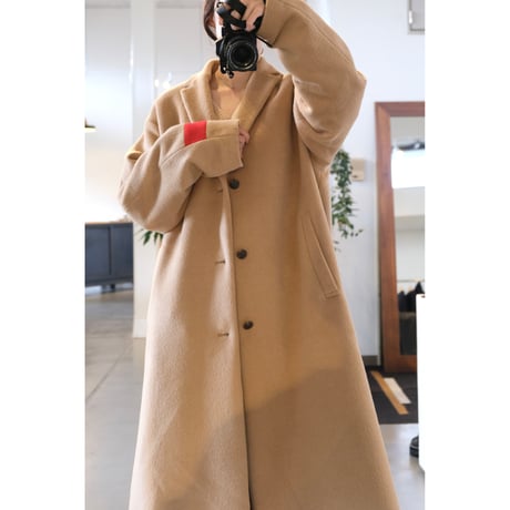 Thomas magpie angora shaggy long coat  camel