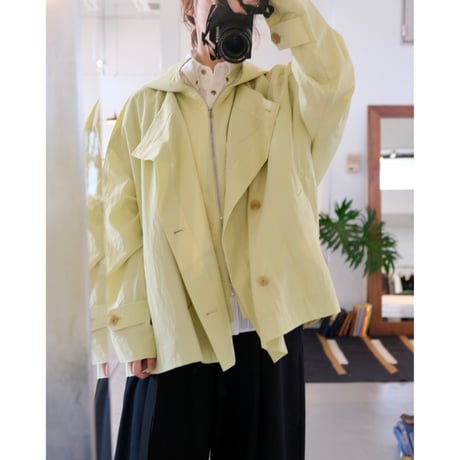 VACHEMENT  Nylon Tusser Layered Short Coat